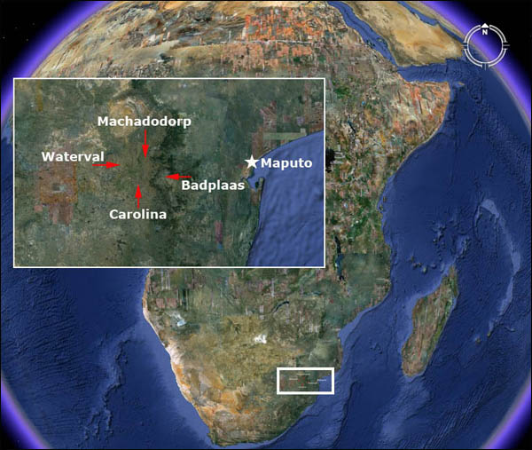 Google Earth beeld van de locatie van de metropolis